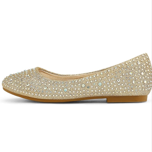 Dream Pairs Girls Glitter Slip On Ballerina Flats, Size 13 - Picture 2 of 16